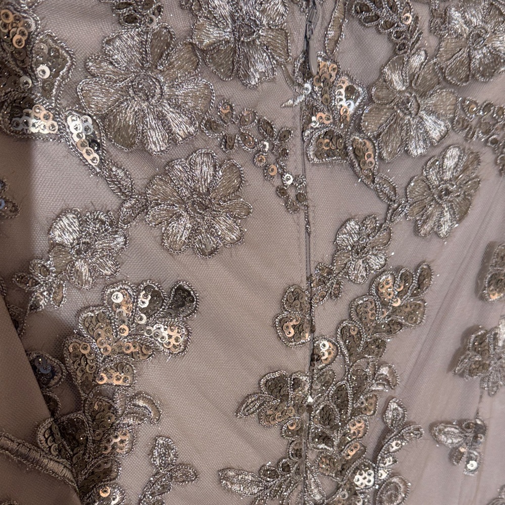 Alex Evenings Champagne Sequin embroidered Formal Mother of Bride Dress Size 10P - Picture 4 of 6